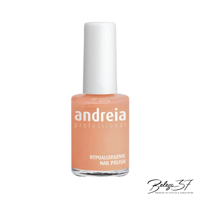 Frasco de verniz de unhas salmão da andreia professional com tampa branca