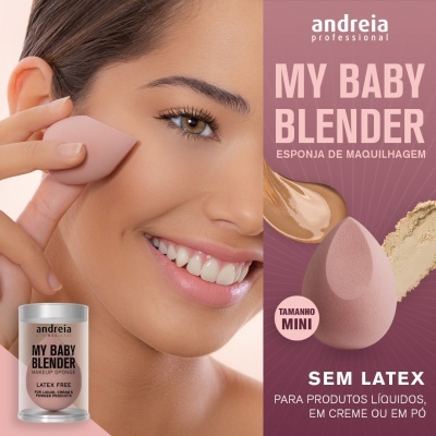 Embalagem e uso da esponja de maquilhagem My Baby Blender da andreia