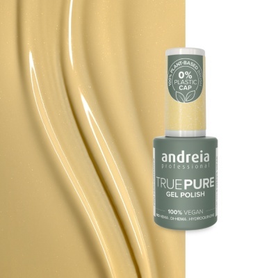 Verniz gel bege da andreia professional com tampa verde e texto no rótulo