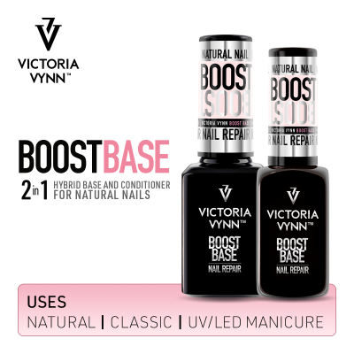 Frascos de verniz Boost Base VICTORIA VYNN para unhas naturais