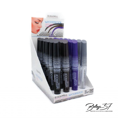 Mostruário de máscaras de pestanas coloridas à prova de água