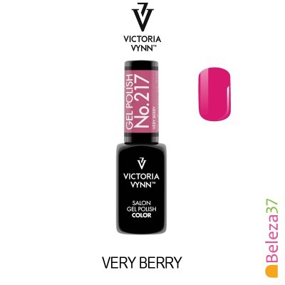 Verniz gel Victoria Vynn cor Very Berry em frasco preto e rosa