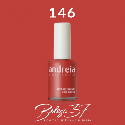 Verniz de unhas coral Andreia Professional cor 146 com embalagem em vidro e tampa branca