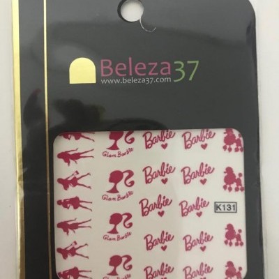 Embalagem de autocolantes Barbie preta e dourada