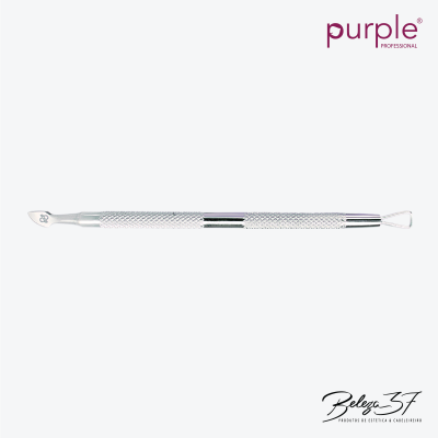 Ferramenta metálica para unhas com duas extremidades e corpo texturizado