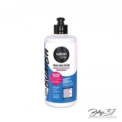 Creme para pentear Salon Line embalagem branca com tampa preta