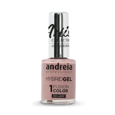 Verniz de unhas Andreia Professional Hybrid Gel cor rosa nude com tampa prateada