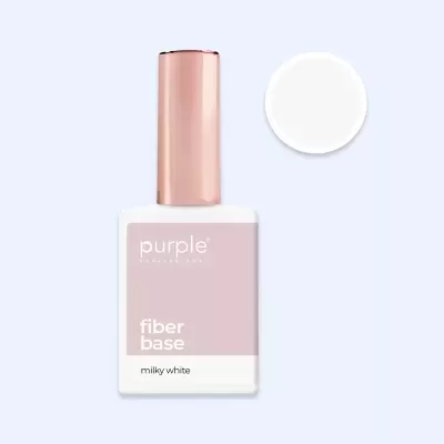 frasco de verniz para unhas purple professional fiber base milky white