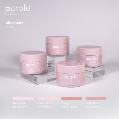 Frascos de 50ml do produto purple professional aib colors em várias cores pastel