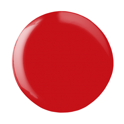 Amostra redonda de verniz vermelho brilhante