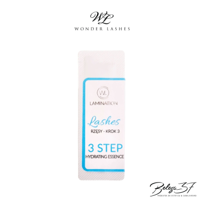 Embalagem de produto para pestanas Wonder Lashes 3 Step Hydrating Essence