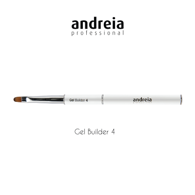 Pincel para unhas Andreia Professional Gel Builder 4 com cabo branco