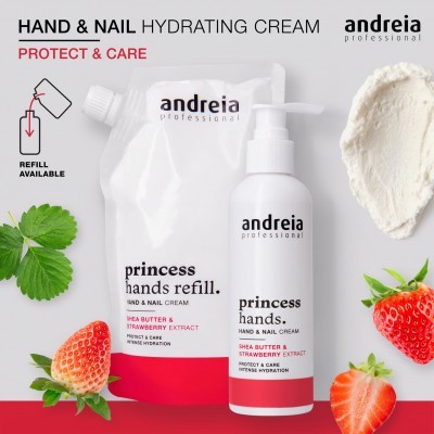 Creme hidratante para mãos e unhas Andreia Professional Princess Hands com morangos frescos
