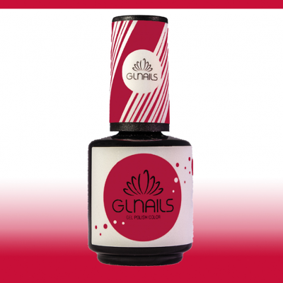 Frasco de verniz gel para unhas GLNAILS vermelho com tampa decorada