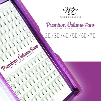 Caixa de pestanas postiça Premium Volume Fans da Wonder Lashes com diferentes volumes