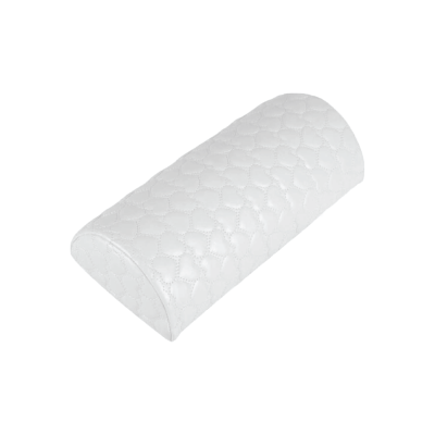 almofada de apoio branca semi-cilíndrica acolchoada