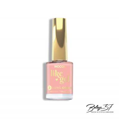 Verniz de unhas rosa INOCOS like gel com tampa dourada
