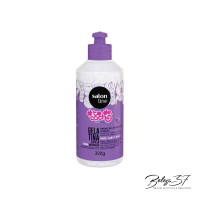 Frasco de gelaatina Salon Line #todecacho 320g com tampa roxa