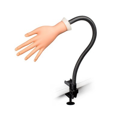 suporte preto flexível com mão artificial cor carne