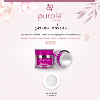 Gel manicure francesa Purple Professional Snow White embalagem 15 gr  ref P211