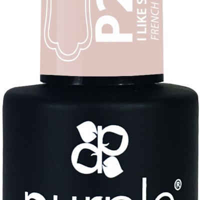 Frasco de verniz de gel para unhas Purple Professional com tampa rosa e corpo preto