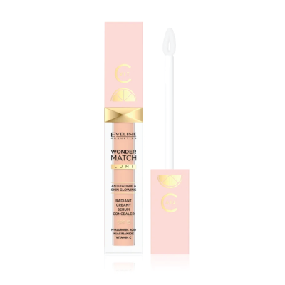 Eveline Cosmetics Wonder Match LUMI corretor cremoso radiance com tampa rosa claro