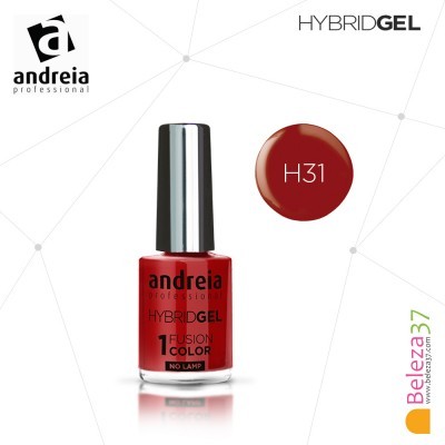 Verniz gel de unhas vermelho Andreia Professional H31 em fundo branco