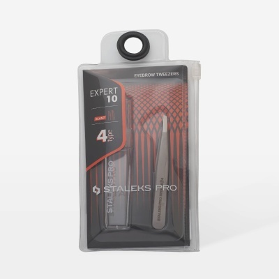 Pinça para sobrancelhas STALEX PRO Expert 10 tipo 4 na embalagem