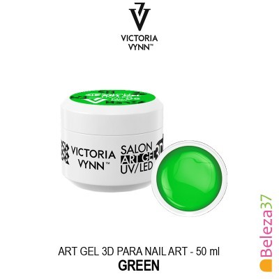 gel para unhas verde em pote branco com tampa verde VICTORIA VYNN