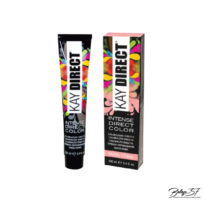 Tubo e caixa de tinta para cabelo KAY DIRECT INTENSE DIRECT COLOR cor Pastel Coral