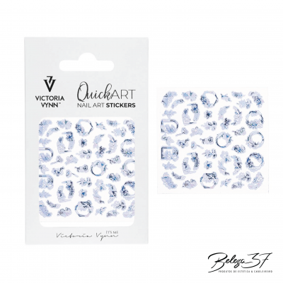 Adesivos para unhas QuickART Victoria Vynn em azul e branco num cartão branco