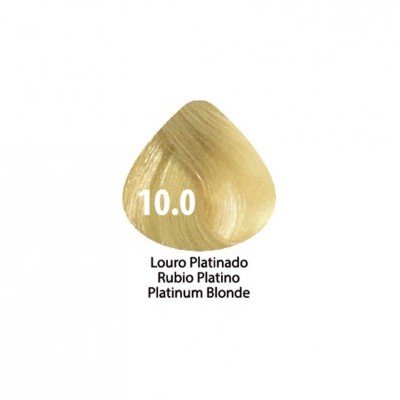 Amostra de cabelo loiro platinado com código 10.0