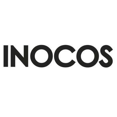 Logotipo da marca INOCOS em preto sobre fundo branco