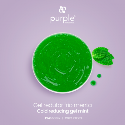 Gel redutor frio menta Purple Professional com gel verde e folha de hortelã