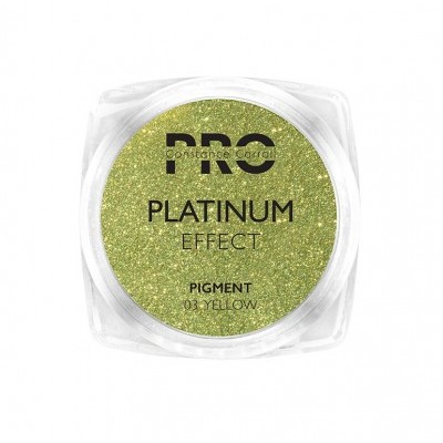 Pó pigmento decorativo amarelo da marca PRO com efeito platina