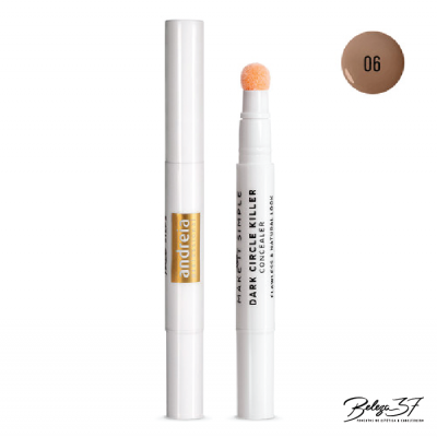 Corretor bastão branca com esponja e rótulo com texto, cor 06 bege