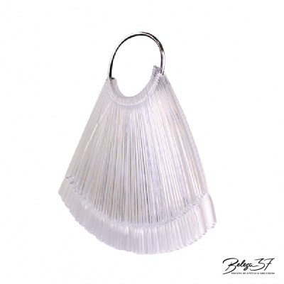 Conjunto de amostras de unhas artificiais transparentes em anel metálico