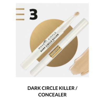 Corretor dark circle killer com aplicador pincel e mancha do produto bege