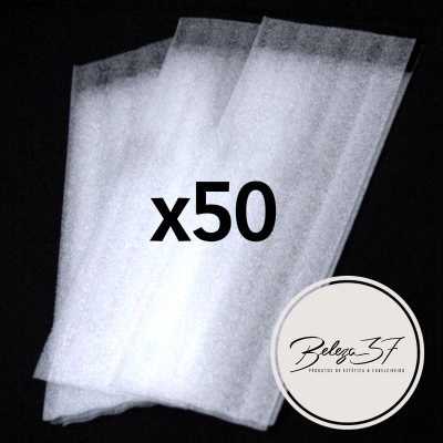 Pacote de 50 folhas translúcidas brancas com etiqueta Beleza 37
