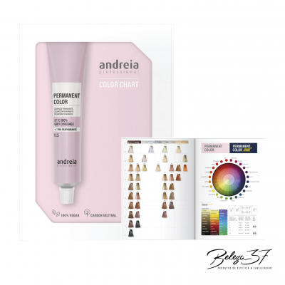 Tubo rosa de cor permanente para cabelo com catálogo de cores e círculo cromático