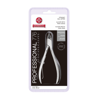 Alicate reto para unhas Mundial Professional 776 em embalagem blister