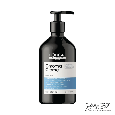 Frasco preto com bomba de shampoo L'Oréal Professionnel Chroma Crème para loiros