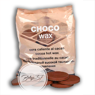 Pacote de cera quente com cacau CHOCO wax e discos de cera castanhos