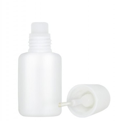 Frasco pequeno branco de plástico com tampa de rosca destacada