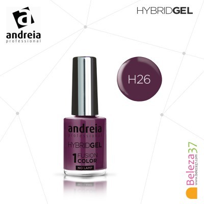 Frasco de verniz de unhas Andreia Professional Hybrid Gel Fusion Color H26 roxo escuro