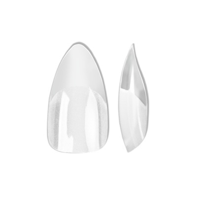 Unhas postiças transparentes em formato quadrado com ponta arredondada