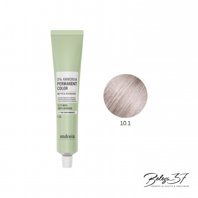 Tubo verde claro de coloração permanente para cabelo Andreia Professional cor 10.1