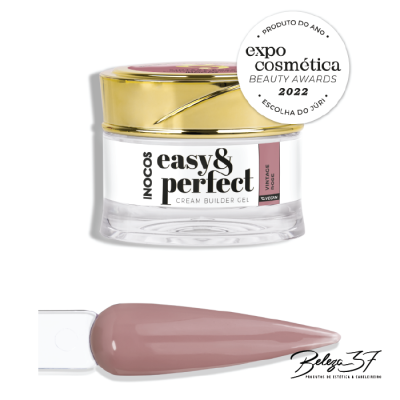 Frasco de gel para unhas easy & perfect cor vintage rose com amostra de cor