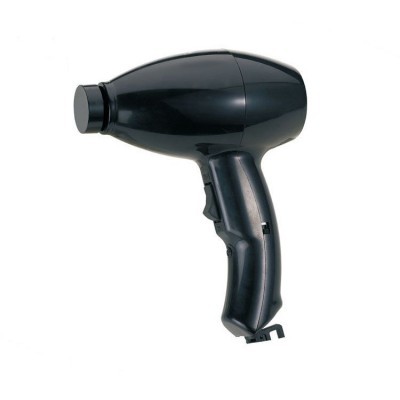 Secador de cabelo preto com design simples sobre fundo branco