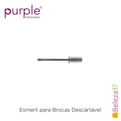 Esmeril metálico descartável para brocas sobre fundo branco com texto